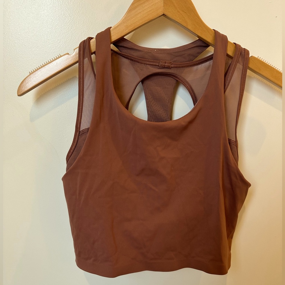 lululemon athletica Brown Mesh-Back Crop Tank